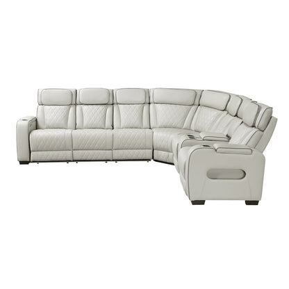 Fairway Faux Leather 3-Piece Power Reclining Sectional in Taupe