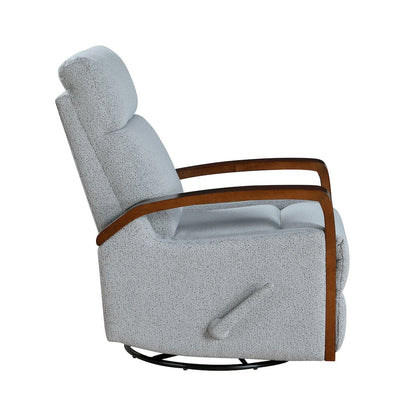 Margerie Boucle Swivel Glider Reclining Chair in Gray