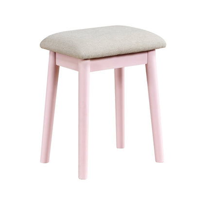 Camilla Acacia Vanity Dresser with Mirror and Stool in Pink