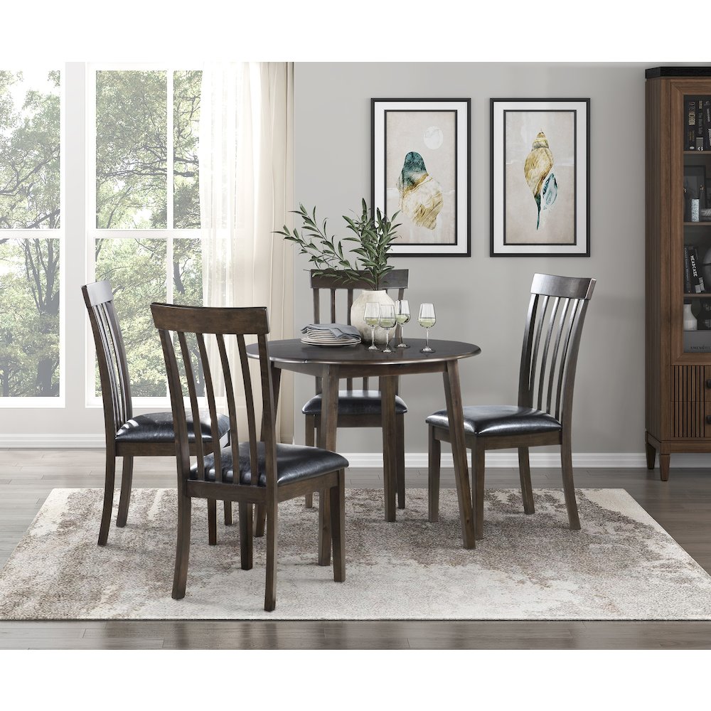 Rutland Asian Hardwood 5-Piece Dining Set in Espresso