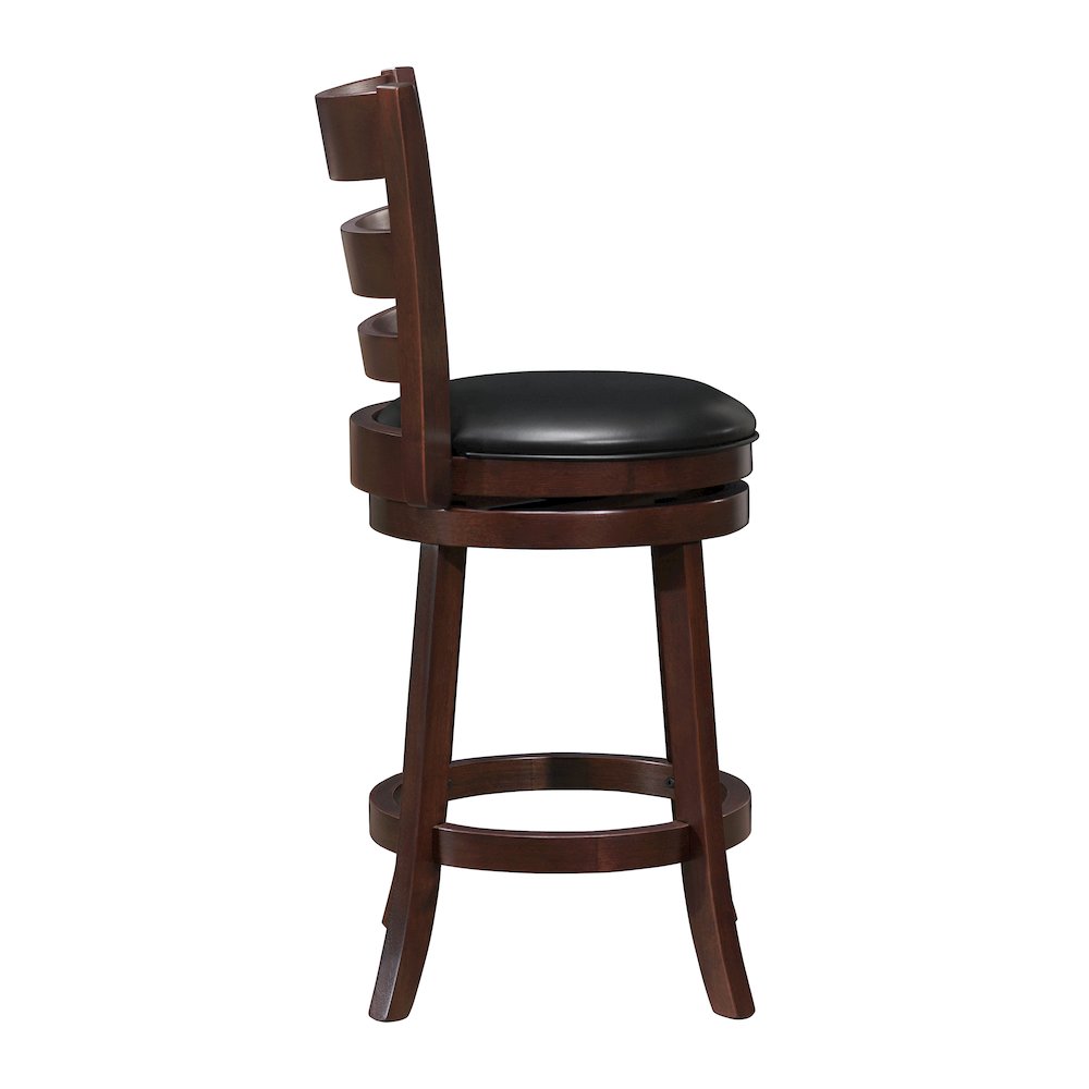 Edmond Solid Wood Swivel Counter Height Chair in Black