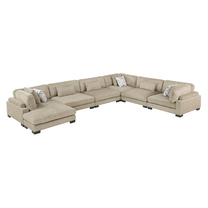 Corydon Microfiber 6-Piece Modular Sectional with Chaise in Brown