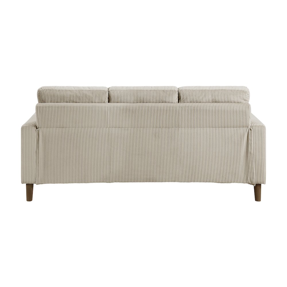 Crandall Corduroy 3pc Set: Sofa, Loveseat, Chair in Taupe