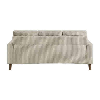 Crandall Corduroy 3pc Set: Sofa, Loveseat, Chair in Taupe