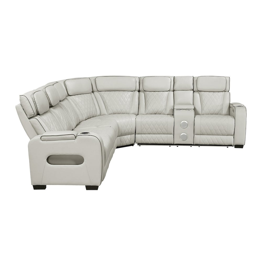 Fairway Faux Leather 3-Piece Power Reclining Sectional in Taupe