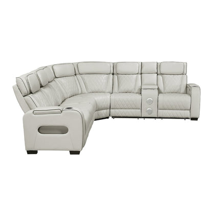 Fairway Faux Leather 3-Piece Power Reclining Sectional in Taupe