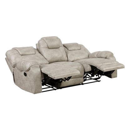 Gainesville Microfiber 3pc Set: Sofa, Love, Chair in Pewter