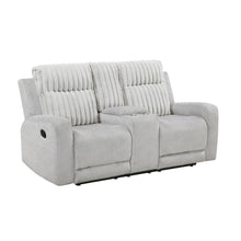 Benton Corduroy 2pc Set: Sofa, Love in Light Gray