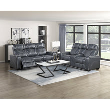Apex Leather 2pc Set: Sofa, Love in Blue