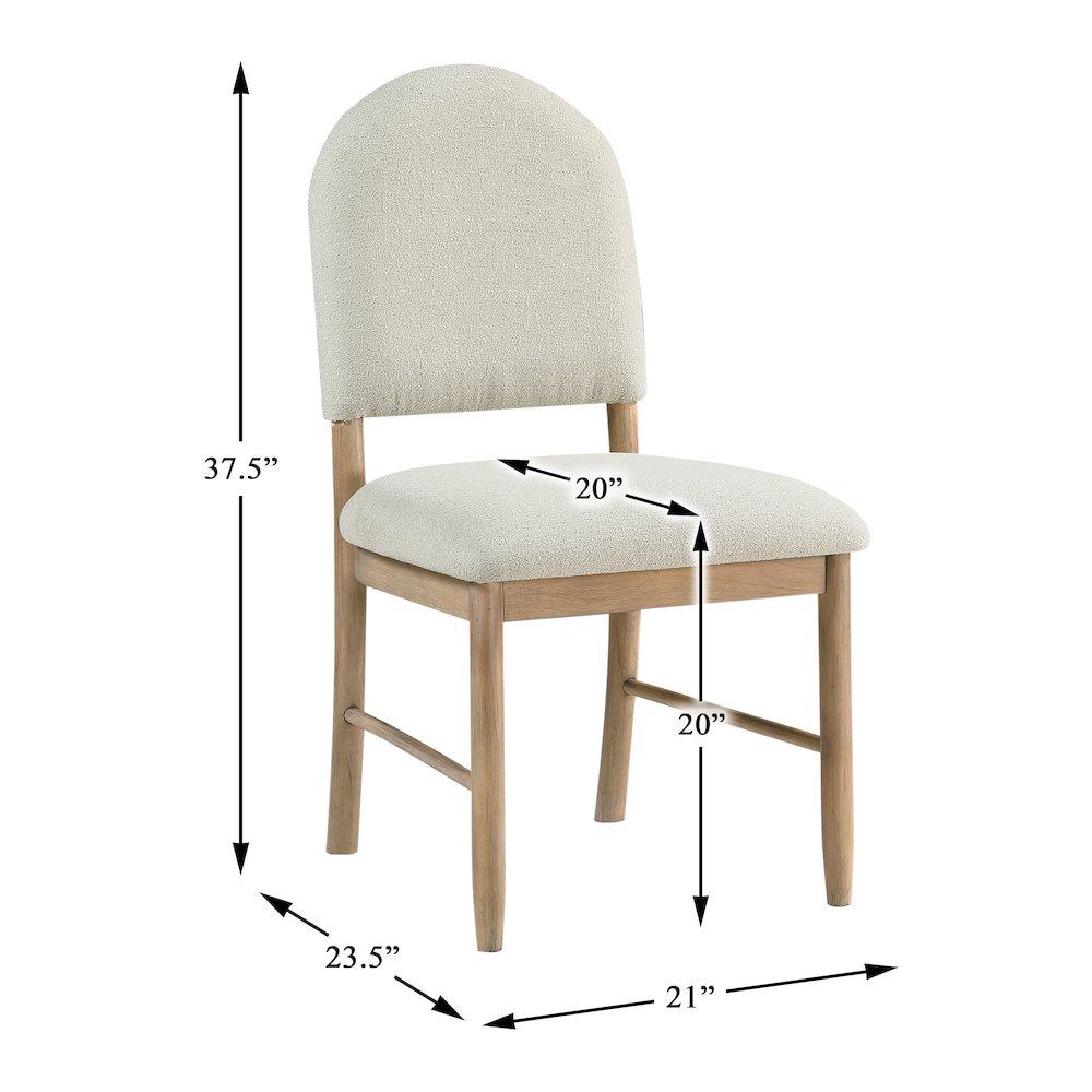 Myrna Textured Dining Side Chair, Set of 2 in Beige