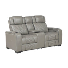 Apex Leather 2pc Set: Sofa, Love in Gray