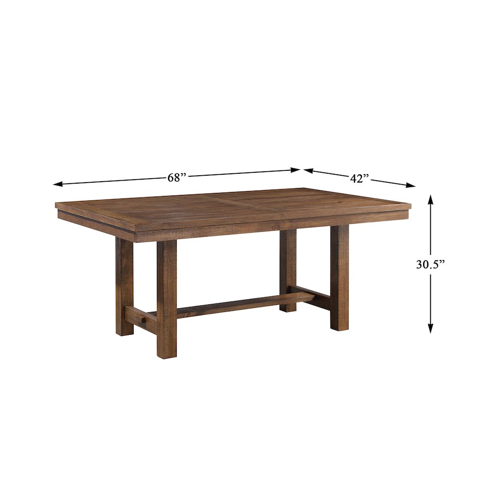 Bonner Pine 5-Piece Dining Set (1 Table + 4 Side Chairs) in Brown
