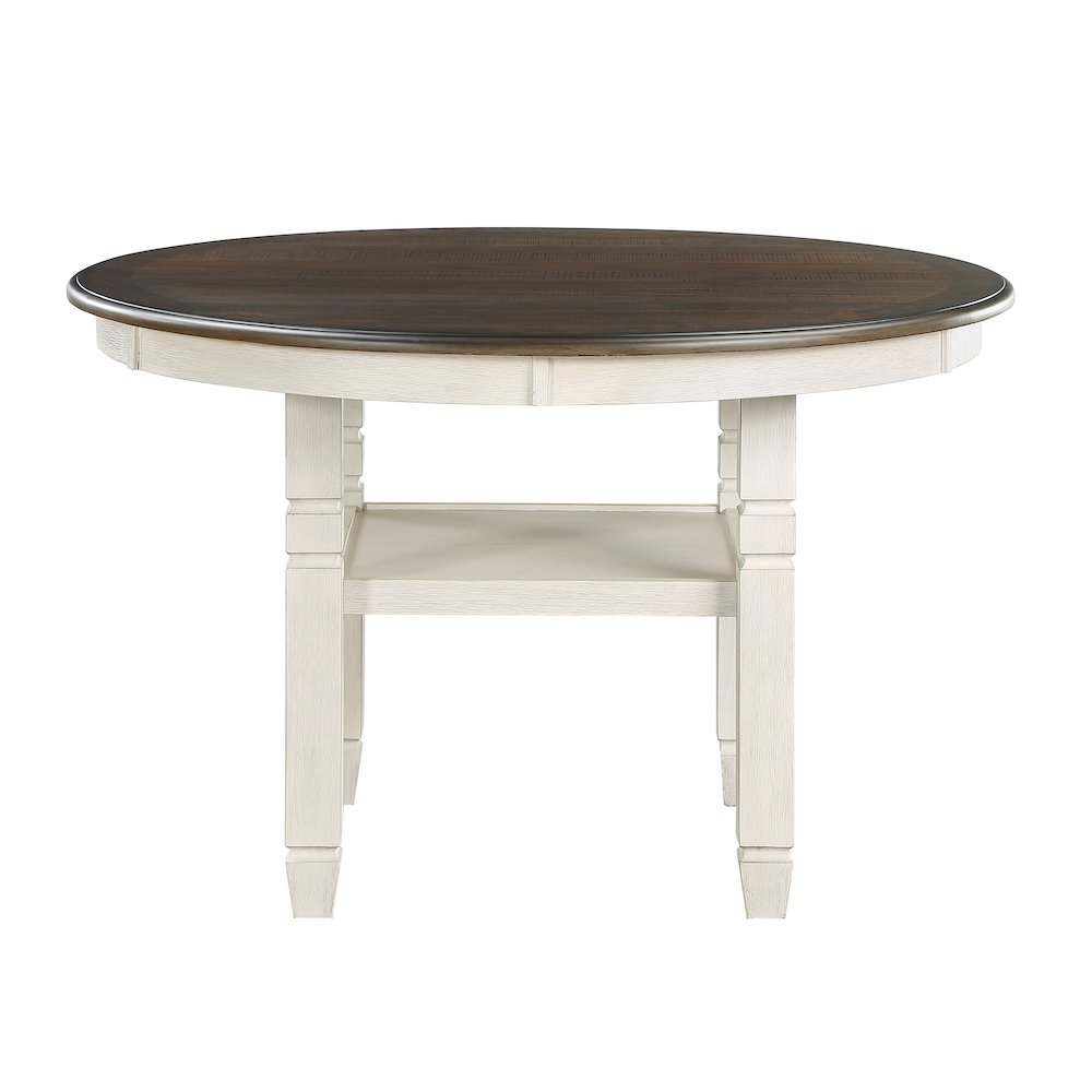 Asher Wood Dining Room Table in Brown and Antique White Finish