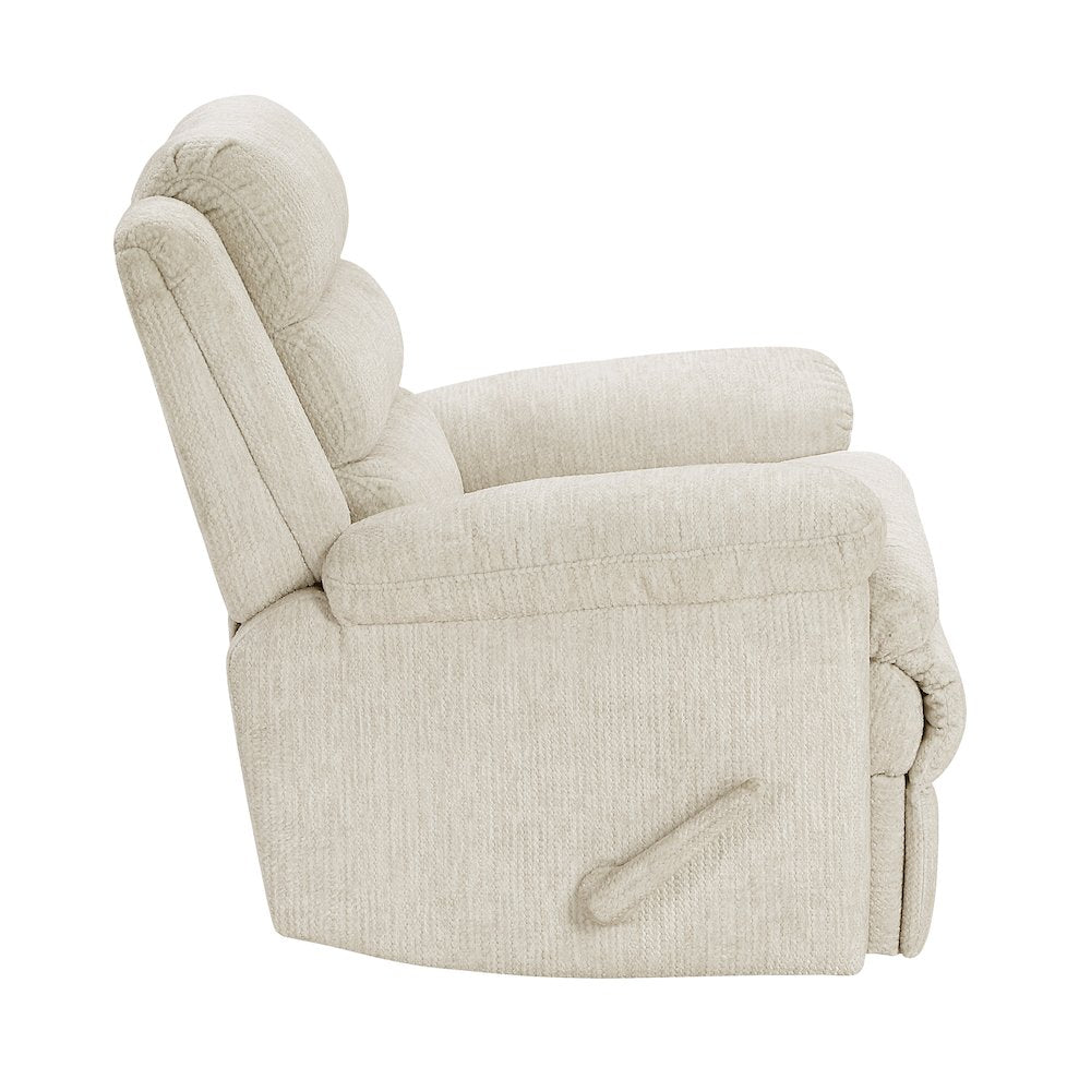 Oxford Microfiber Swivel Glider Reclining Chair in Beige