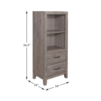 Woodrow Asian Hardwood Pier/Tower Nightstand in Gray