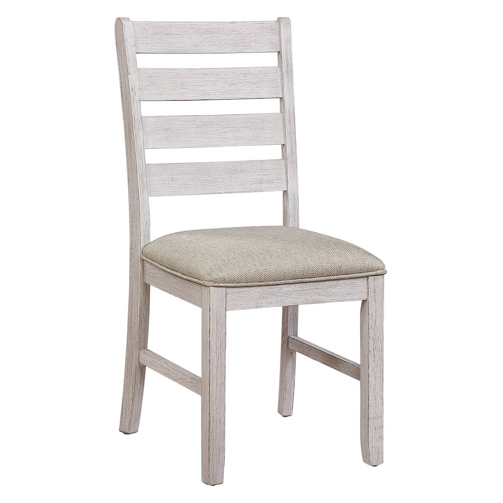 Ithaca Asian Hardwood 5-Piece Dining Set in Grayish White and Brown