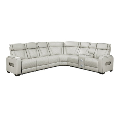 Fairway Faux Leather 3-Piece Power Reclining Sectional in Taupe
