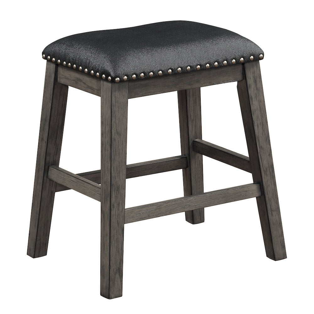 Timbre Faux leather Counter Height Stool, set of 2 in Black