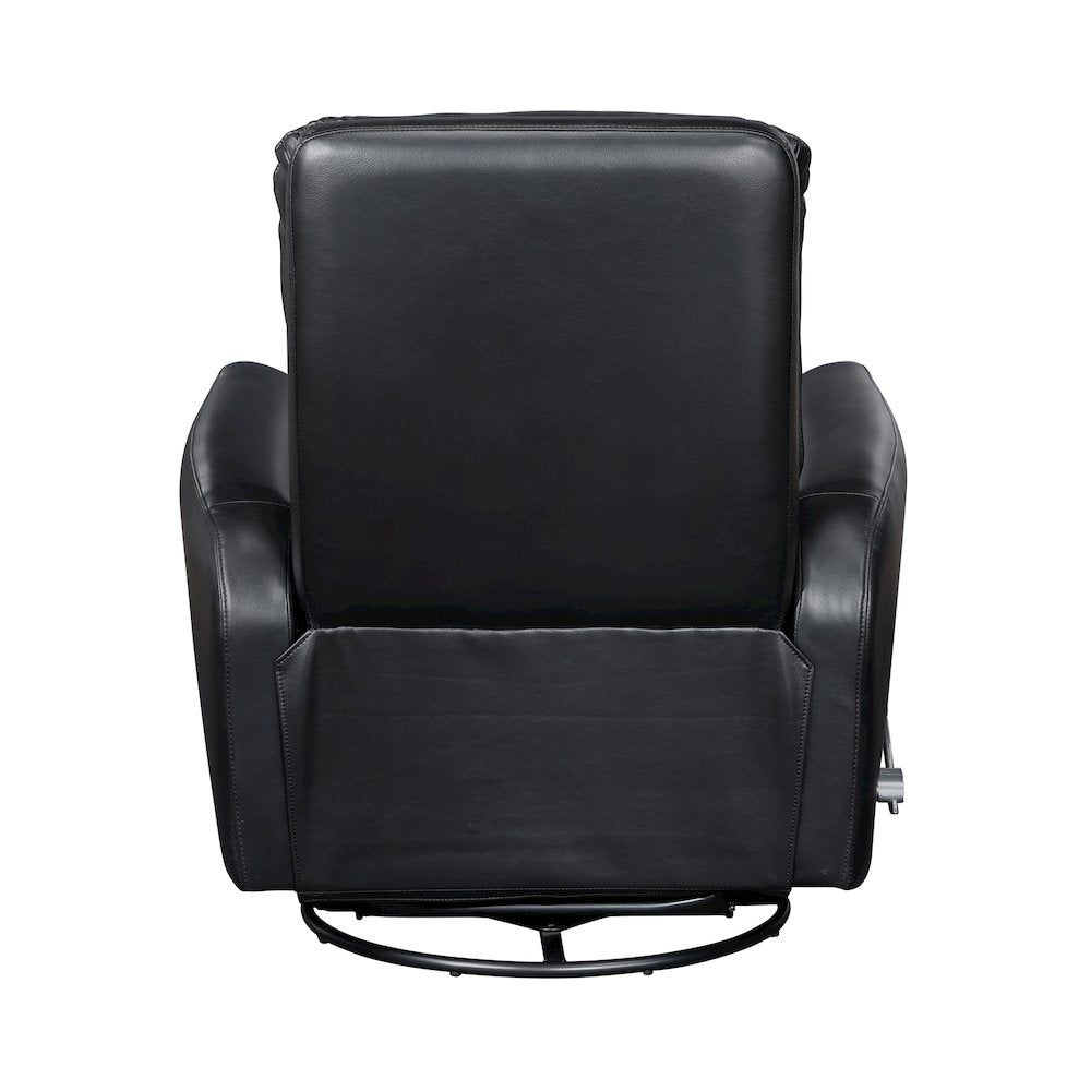 Dimitri Faux Leather Swivel Glider Reclining Chair in Black