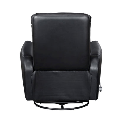 Dimitri Faux Leather Swivel Glider Reclining Chair in Black