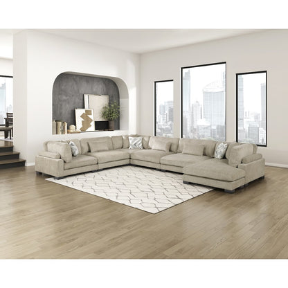 Corydon Microfiber 6-Piece Modular Sectional with Chaise in Brown