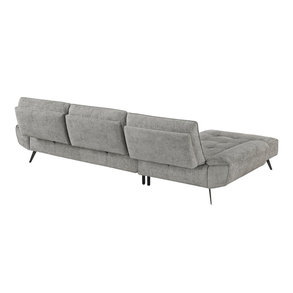 Dominic Chenille 2-Piece Sectional with Left Chaise in Dove Gray