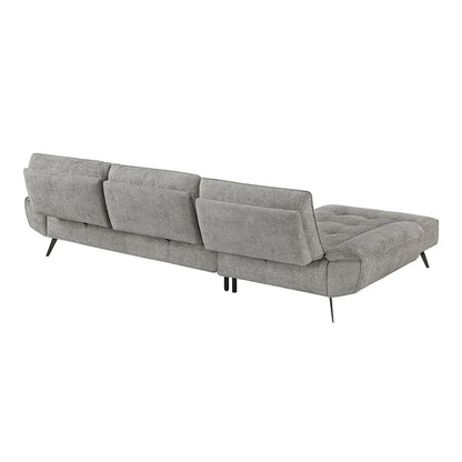 Dominic Chenille 2-Piece Sectional with Left Chaise in Dove Gray