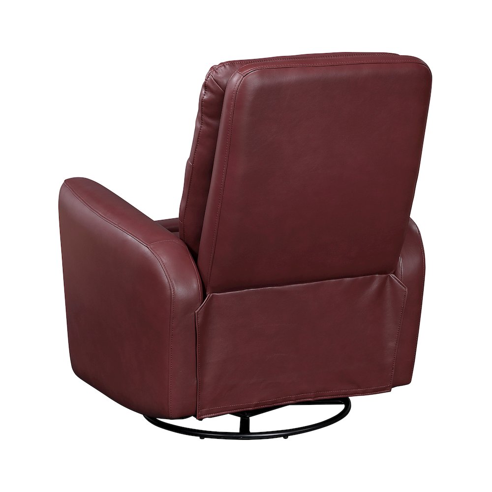 Dimitri Faux Leather Swivel Glider Reclining Chair in Red
