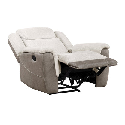 Harriette Chenille Reclining Chair in Beige