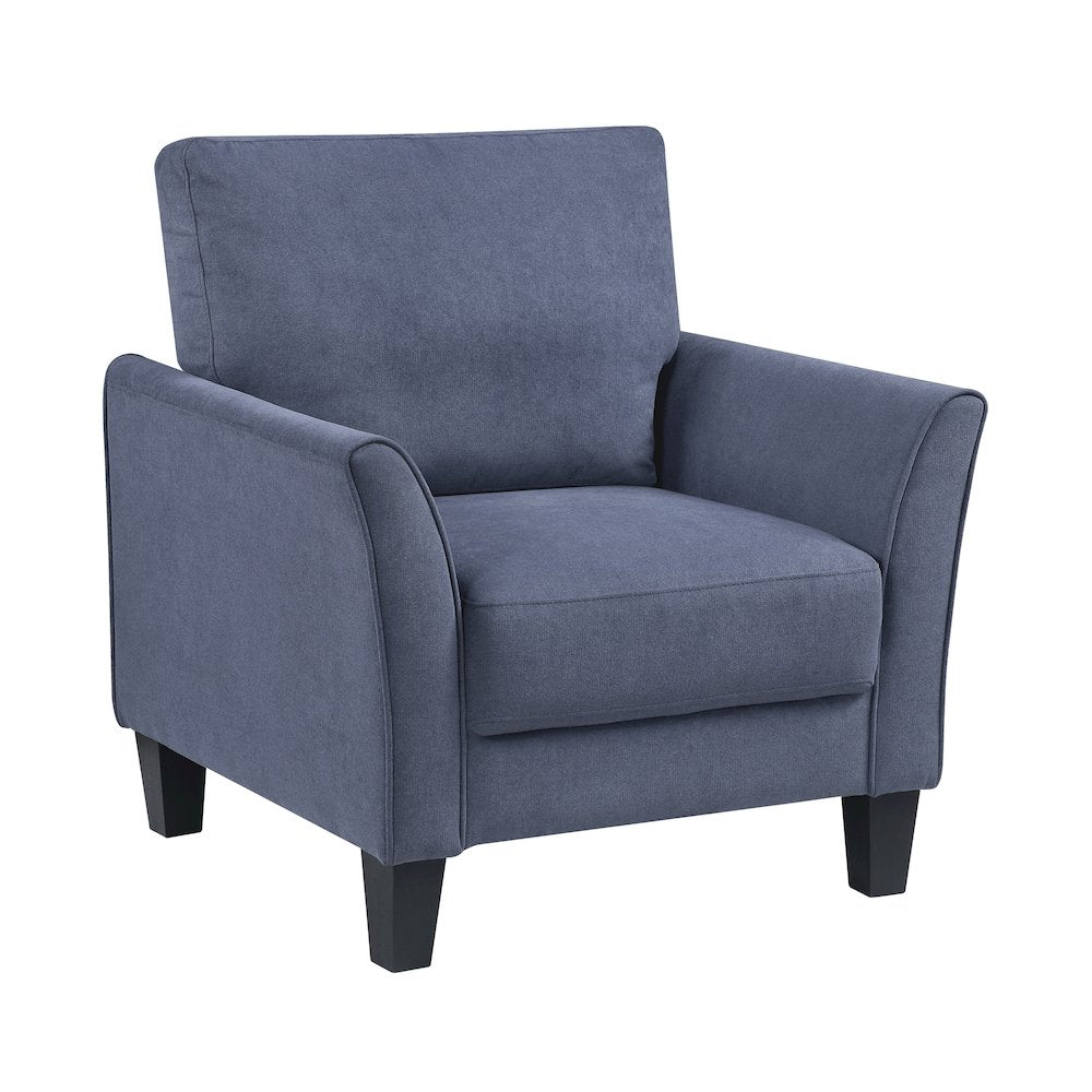 Aliana Textured 3pc Set: Sofa, Loveseat, Chair in Blue