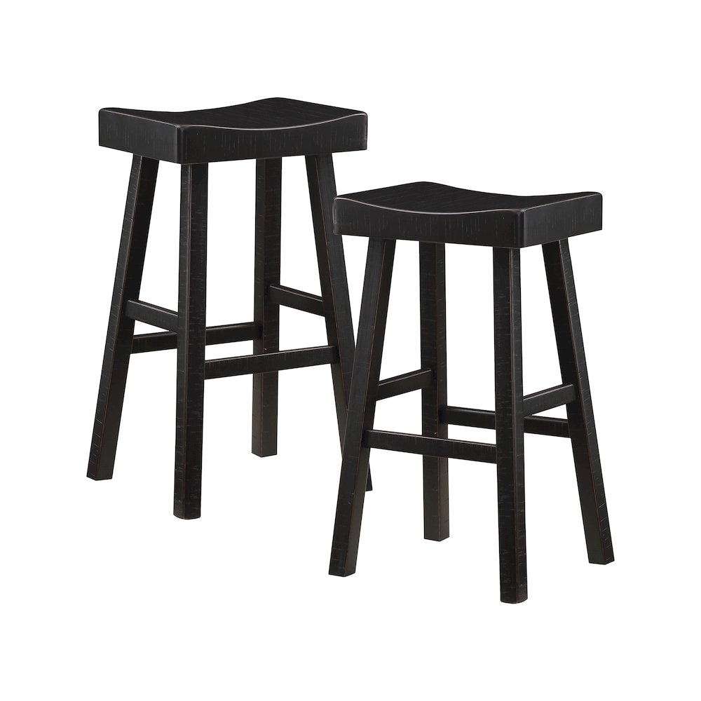 Caspian Solid Wood 29" Stool, Black color in Black finish