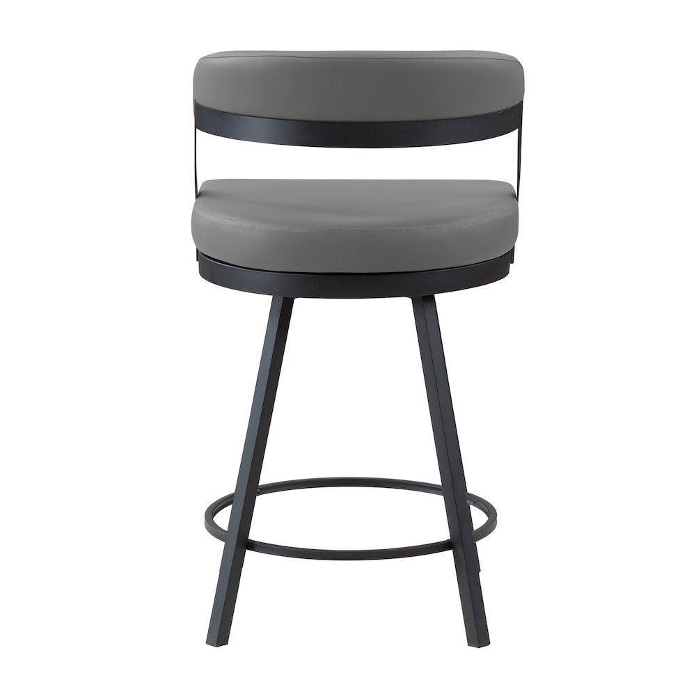 Crowley Faux leather Swivel Counter Height Chair in Gray