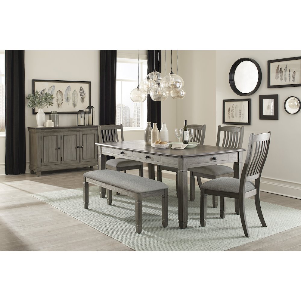 Granby Textured Dining Room Side Chair, set of 2 in Gray