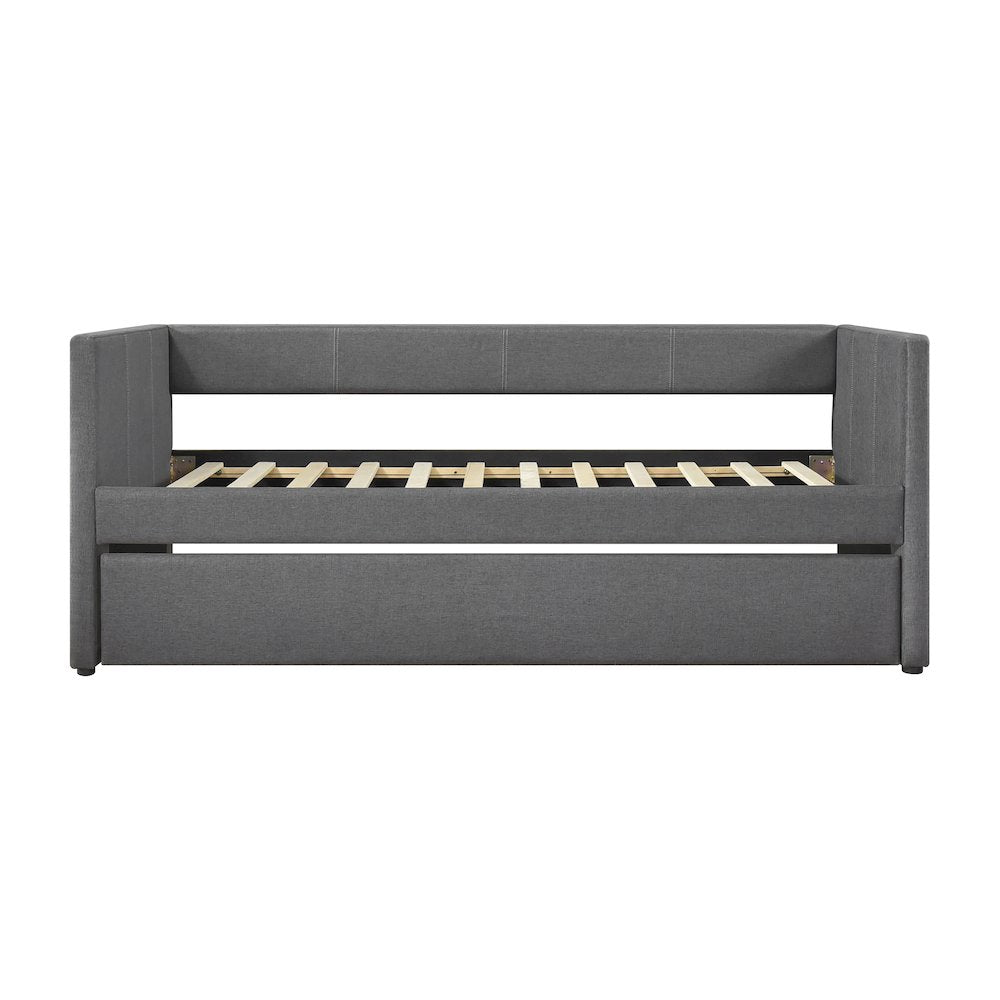 Trudy Textured Daybed with Trundle in Dark Gray