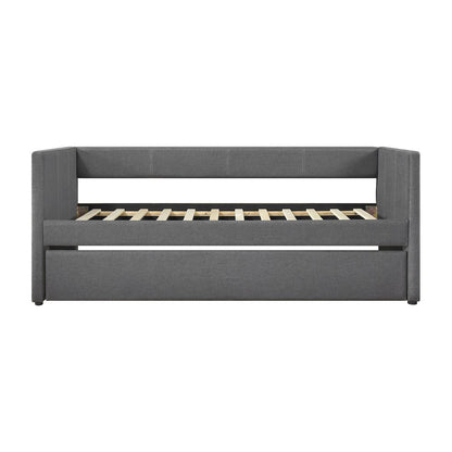 Trudy Textured Daybed with Trundle in Dark Gray
