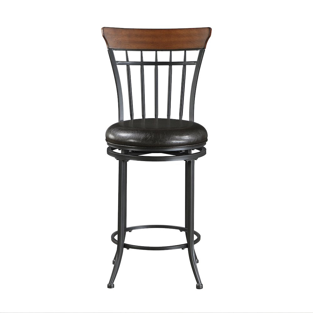 Ira Faux Leather Swivel Counter Height Chair in Brown