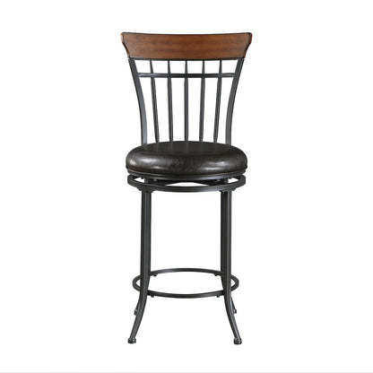 Ira Faux Leather Swivel Counter Height Chair in Brown