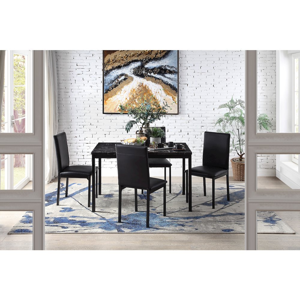 Tempe Metal Dining Room Side Chair, Set of 4 in Black