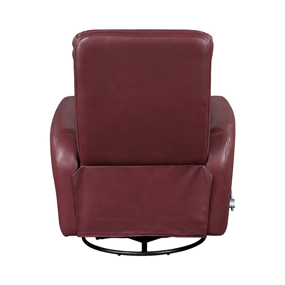 Dimitri Faux Leather Swivel Glider Reclining Chair in Red