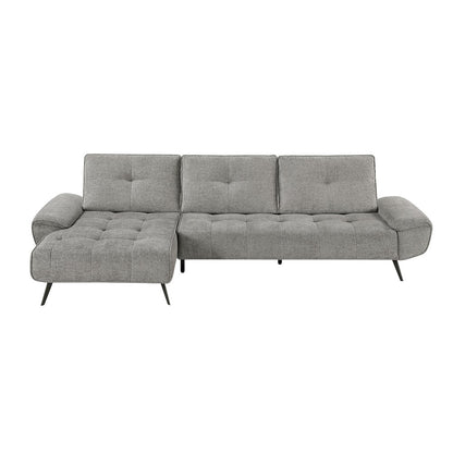 Dominic Chenille 2-Piece Sectional with Left Chaise in Dove Gray