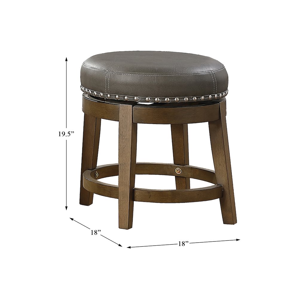 Westby Solid Wood 18" Round Swivel Stool, Set of 2 in Gray