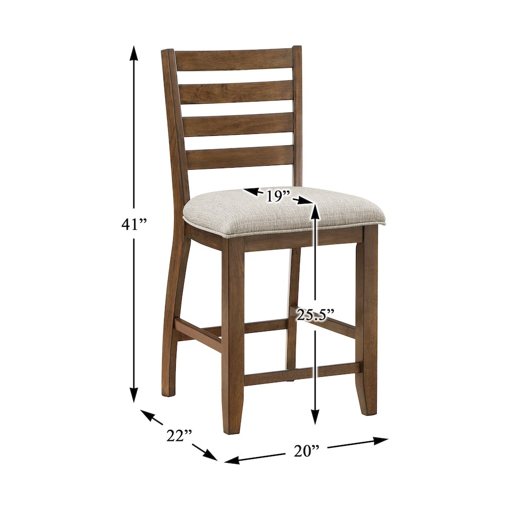 Tigard Textured Counter Height Chair, set of 2 in Beige