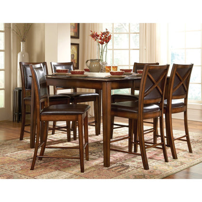 Verona Wood Counter Height Dining Room Chair, set of 2 in Dark brown