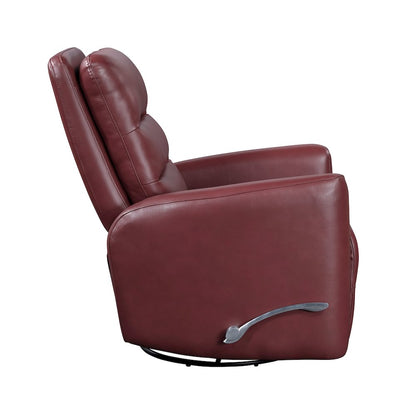 Dimitri Faux Leather Swivel Glider Reclining Chair in Red