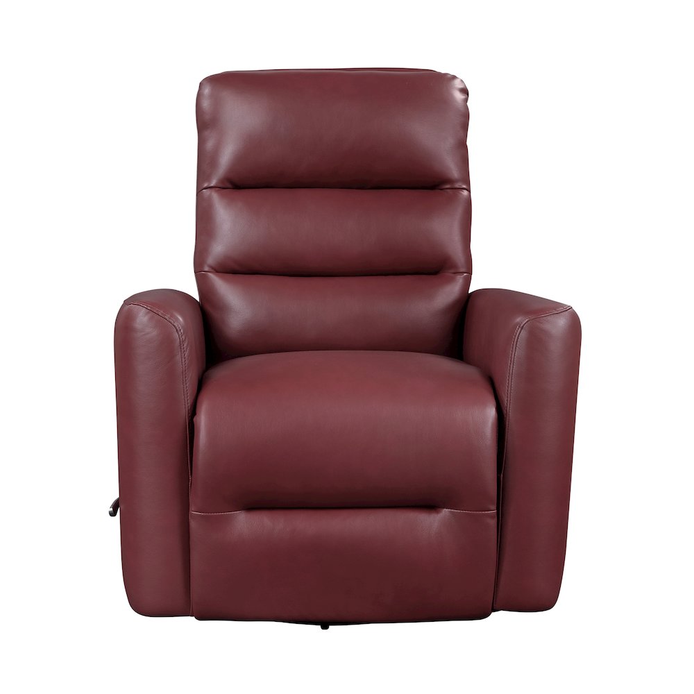 Dimitri Faux Leather Swivel Glider Reclining Chair in Red