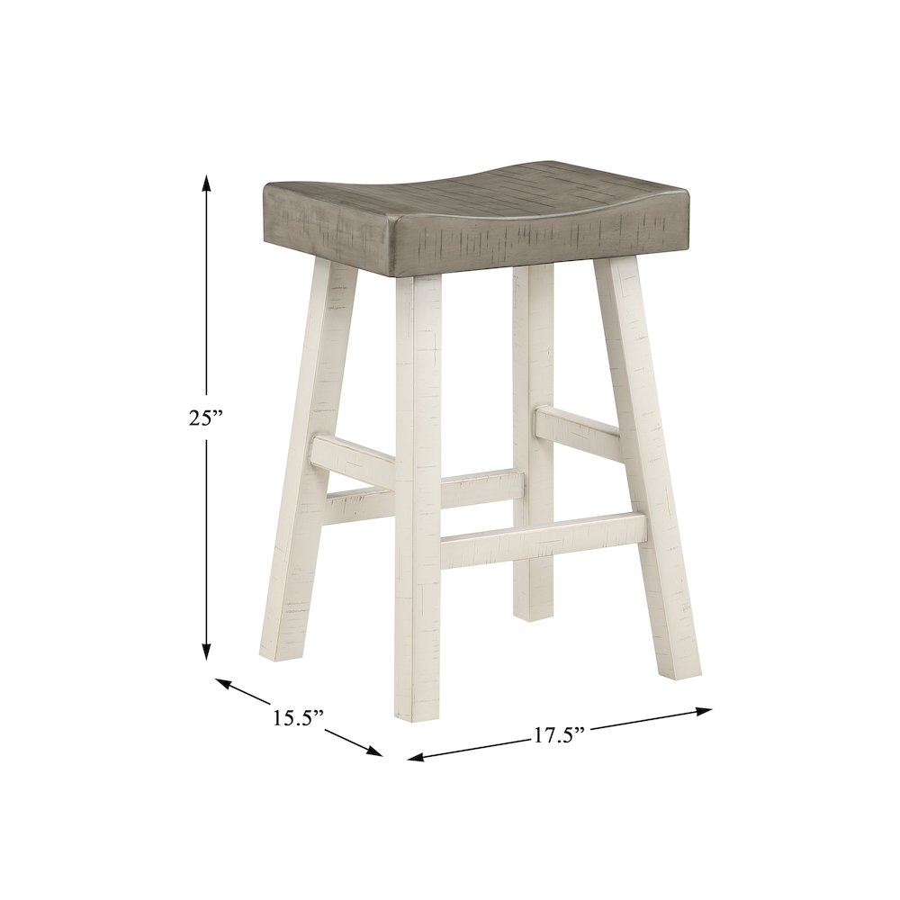 Caspian Solid Wood Counter Height Set (set of 4) in White and Coffee