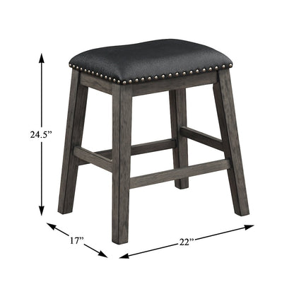Timbre Faux leather Counter Height Stool, set of 2 in Black