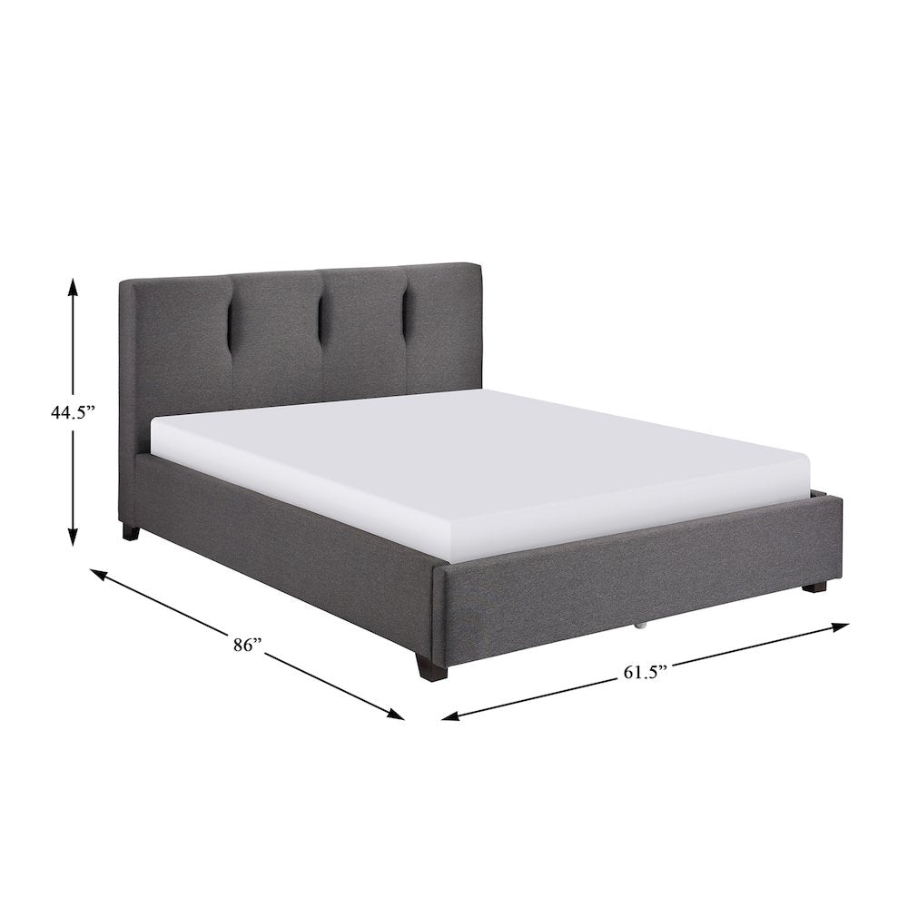 Aitana Textured Full Platform Bed in Graphite