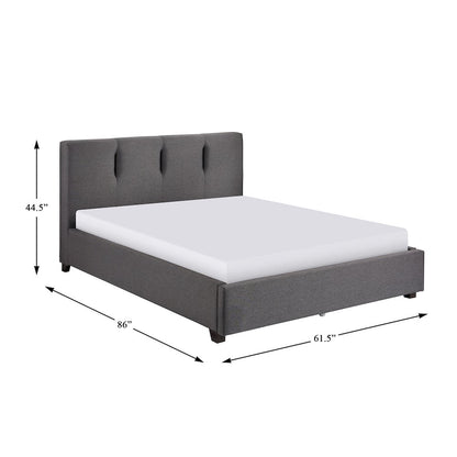 Aitana Textured Full Platform Bed in Graphite