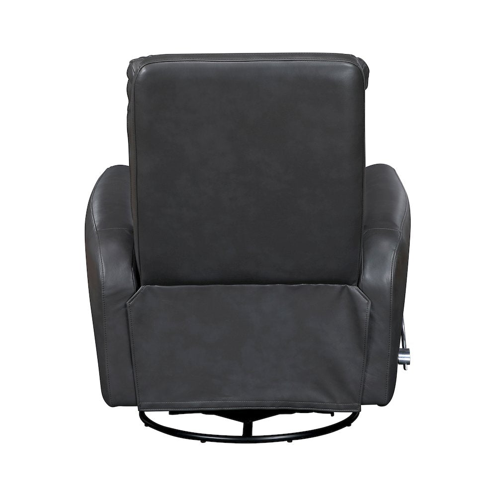 Dimitri Faux Leather Swivel Glider Reclining Chair in Gray